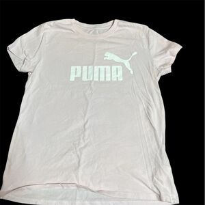 PUMA Pale Cherry Blossom Pink Logo T-Shirt XS